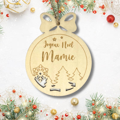 Boule noeud joyeux noel mamie