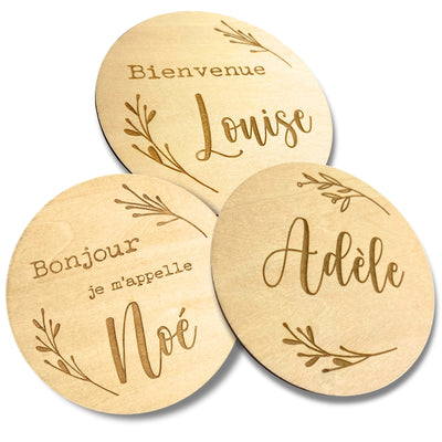 3 Plaques de Naissance Personnalisées