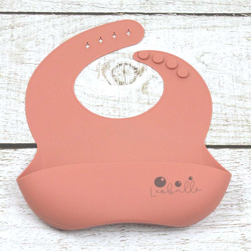 Bavoir en silicone pour bébé - Fleurs roses – Boutique LeoLudo