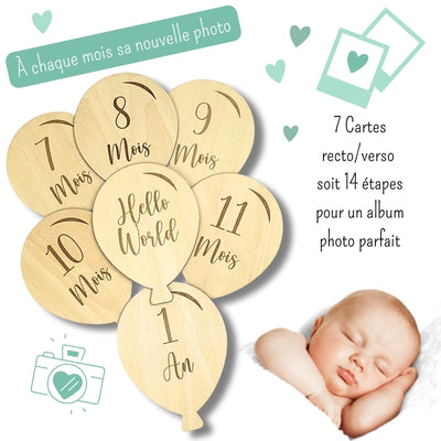 carte etape pour album de naissance forme ballon