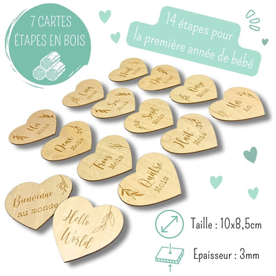 kit de cartes étapes avec les mois bébé