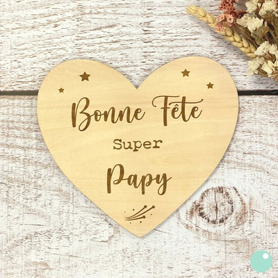 Bonne fête super Papy sur plaque en bois