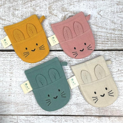 Mini Gant de toilette Lapin pour bébé - 4 couleurs