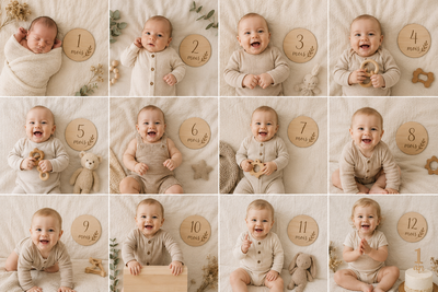 Les plus belles idées de photos bébé mois par mois : 12 mois de souvenirs inoubliables 📸👶