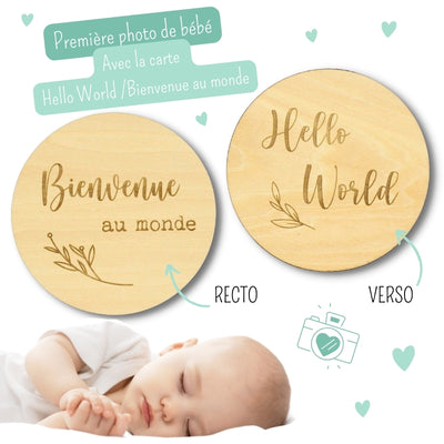 Cartes Mensuelles En Bois Bébé - 13 Pièces Double Face, Accessoires Photo Croissance Première Année