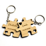Porte-clés puzzle en bois personnalisé