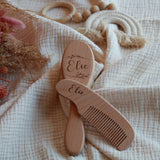 Brosse bébé en poils &amp; Peigne - Feuille - Elie