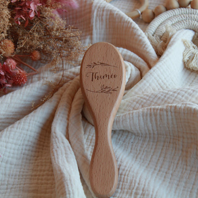 Brosse bébé à poils - Feuille - Thiméo