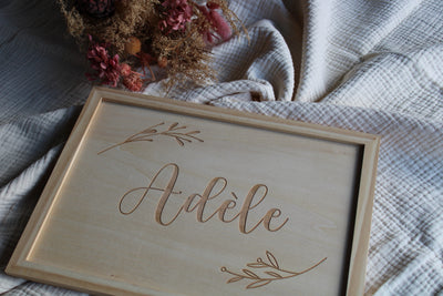 Cadre Prénom - Motif Feuille - Adèle
