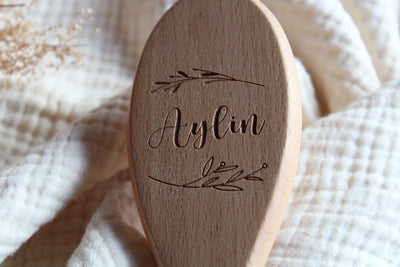 Lot Brosse bébé en poils & picots - Feuille - Aylin