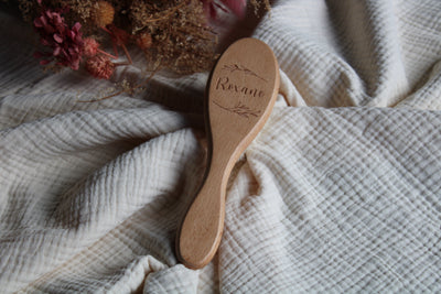Brosse bébé en poils - Feuille - Roxane