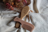 Brosse bébé en poils & Peigne - Feuille - Léo