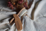 Brosse bébé en poils & peigne - Feuille - Romy