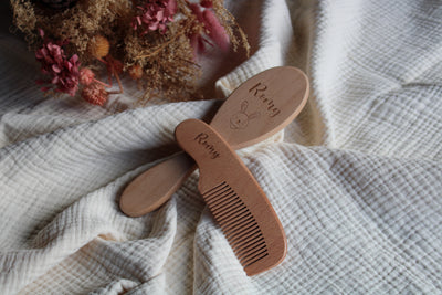 Brosse bébé en poils & Peigne - Lapin - Romy