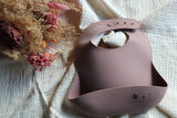 Bavoir en silicone - Couleur Prune - Adèle