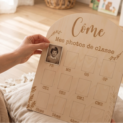Kit Souvenirs d'École Personnalisé – Pancarte de Rentrée & Support Photos de Classe