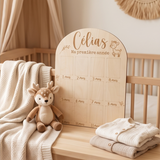 Support photos ma première année avec prénom bébé personnalisé motif Cerf