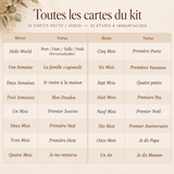 Cartes Étapes Bébé en Bois – Kit complet 32 souvenirs de naissance