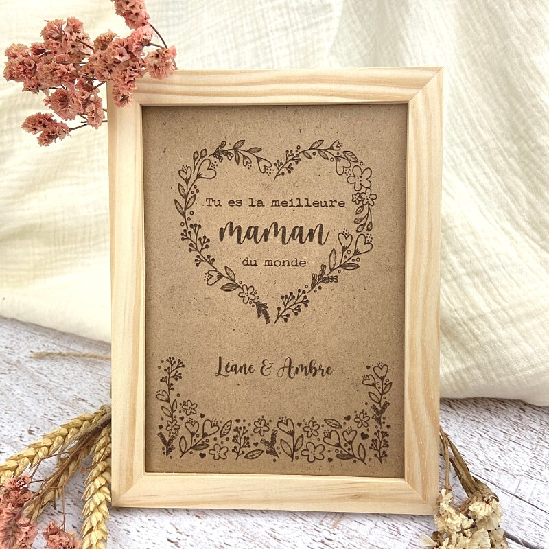 Plaque Décorative Cœur En Bois – Maman – Décoration Intérieure