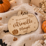 Citrouille Halloween personnalisée au prénom et à l'année pour bébé