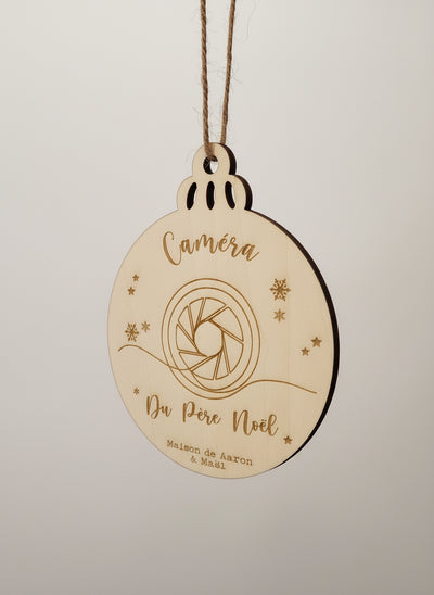 Caméra du Père Noël – Suspension en bois