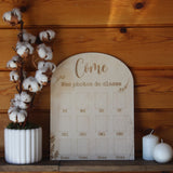 Support photo de classe personnalisé en bois motif feuilles pour enfant