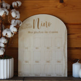 Support photo de classe personnalisé en bois motif train pour enfant