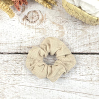 chouchou en gaze de coton beige