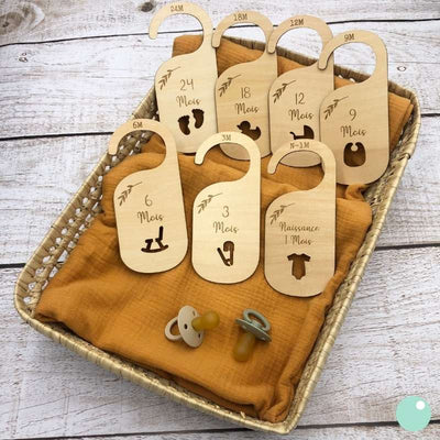 Séparateurs De Placard Bébé En Bois - 7 Pièces (nouveau-né à 24 Mois) - 17,7x7,6 Cm - Design Mignon Et Fonctionnel - 1