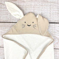 Cape de bain lapin beige