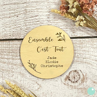 Rond en bois Personnalisable - Ensemble c'est tout